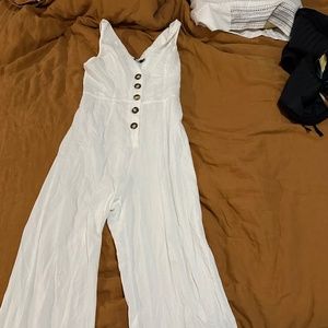 White linen jumpsuit